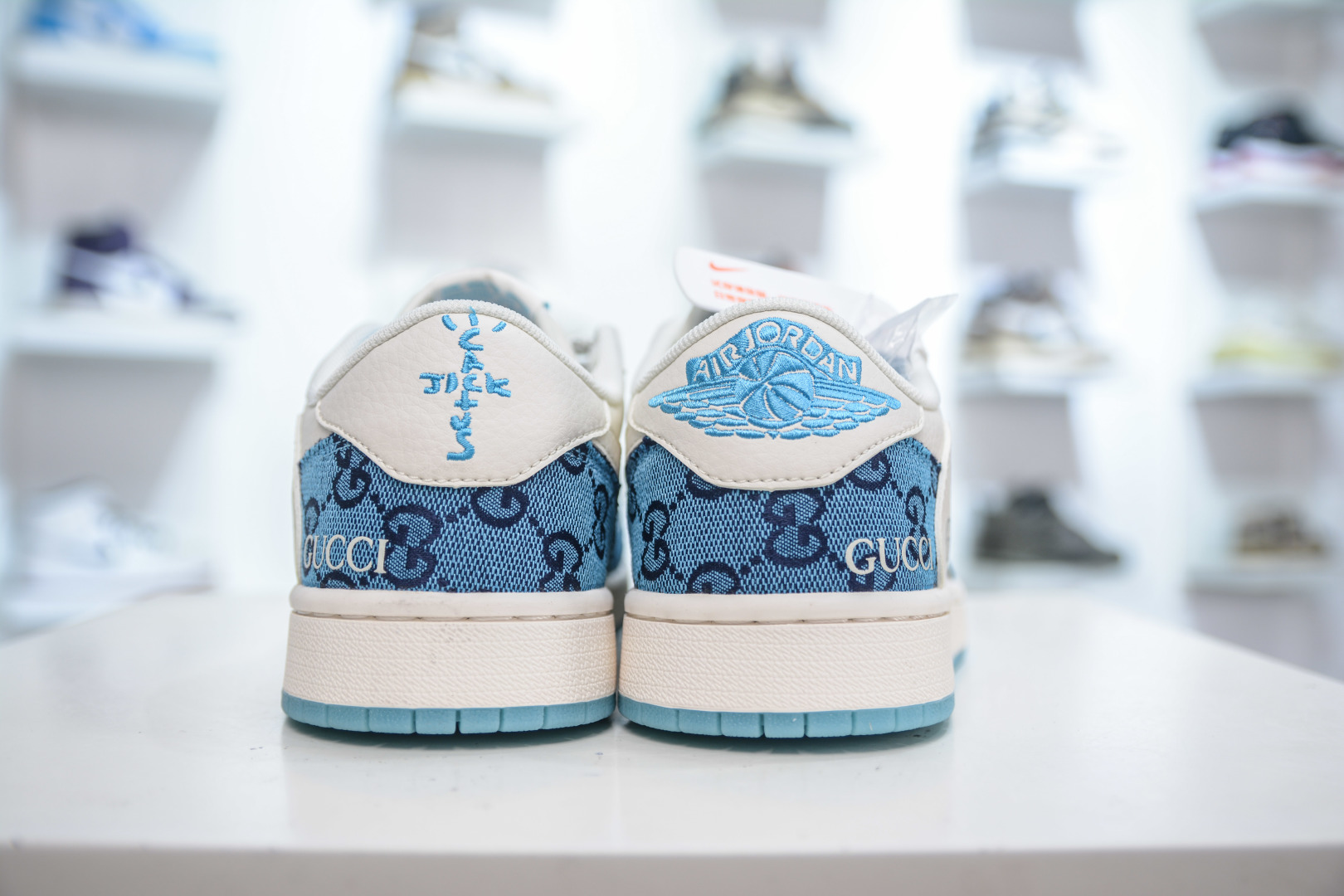 Travis Scott x Nike Air Jordan 1 Low x Gucci Denim Sneakers - White/Blue 3 cmp i1753887674929 5517 0 1