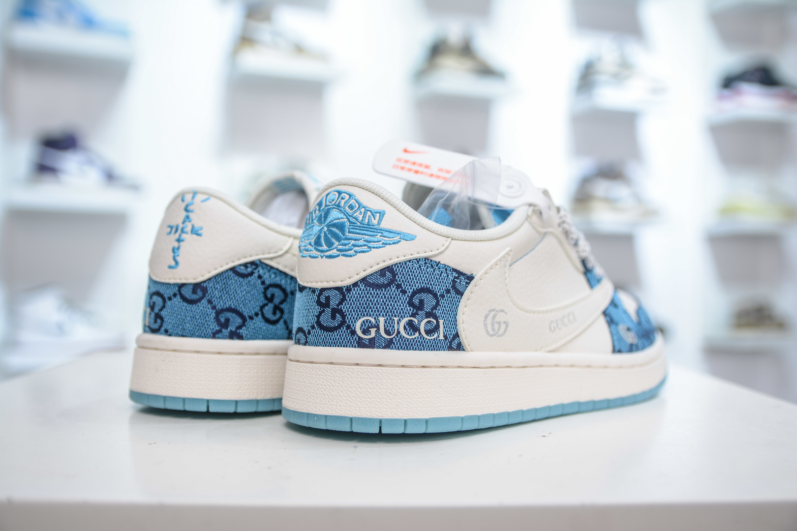 Travis Scott x Nike Air Jordan 1 Low x Gucci Denim Sneakers - White/Blue 7 cmp i1753887674934 4489 0 5