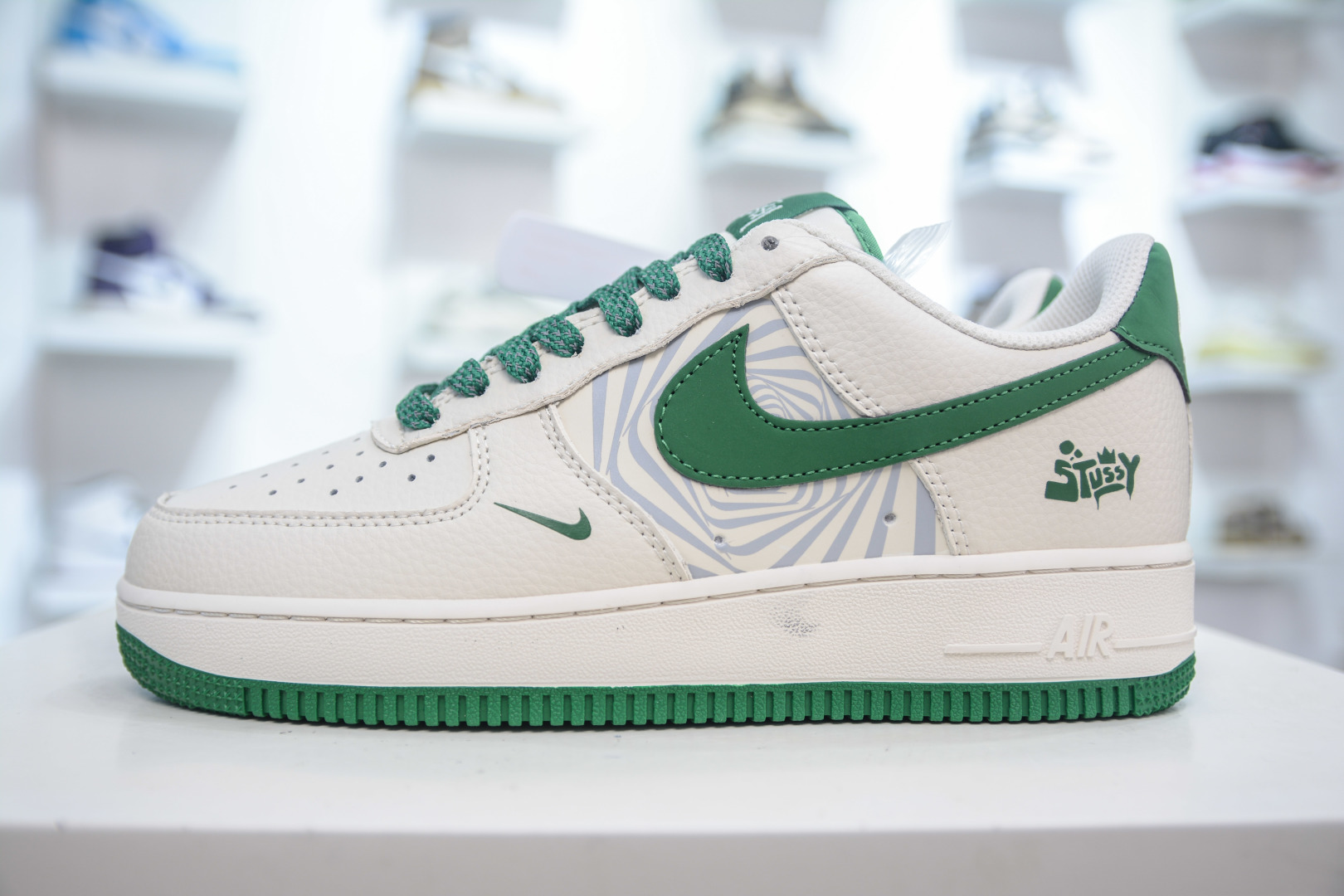 Stussy x Nike Air Force 1 Low White Green Sneaker, HJ3318-001, All Sizes 1 cmp i1753976216332 2891 0 0