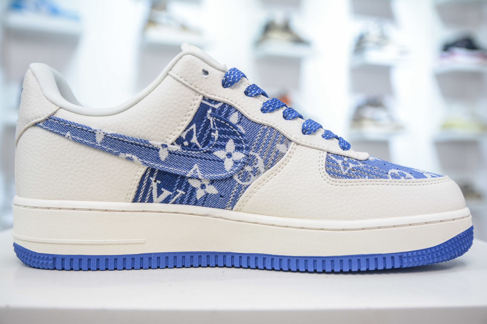 Nike Air Force 1 Low 07 x Louis VuittLV联名-米白蓝牛仔印花 DK0798-003
