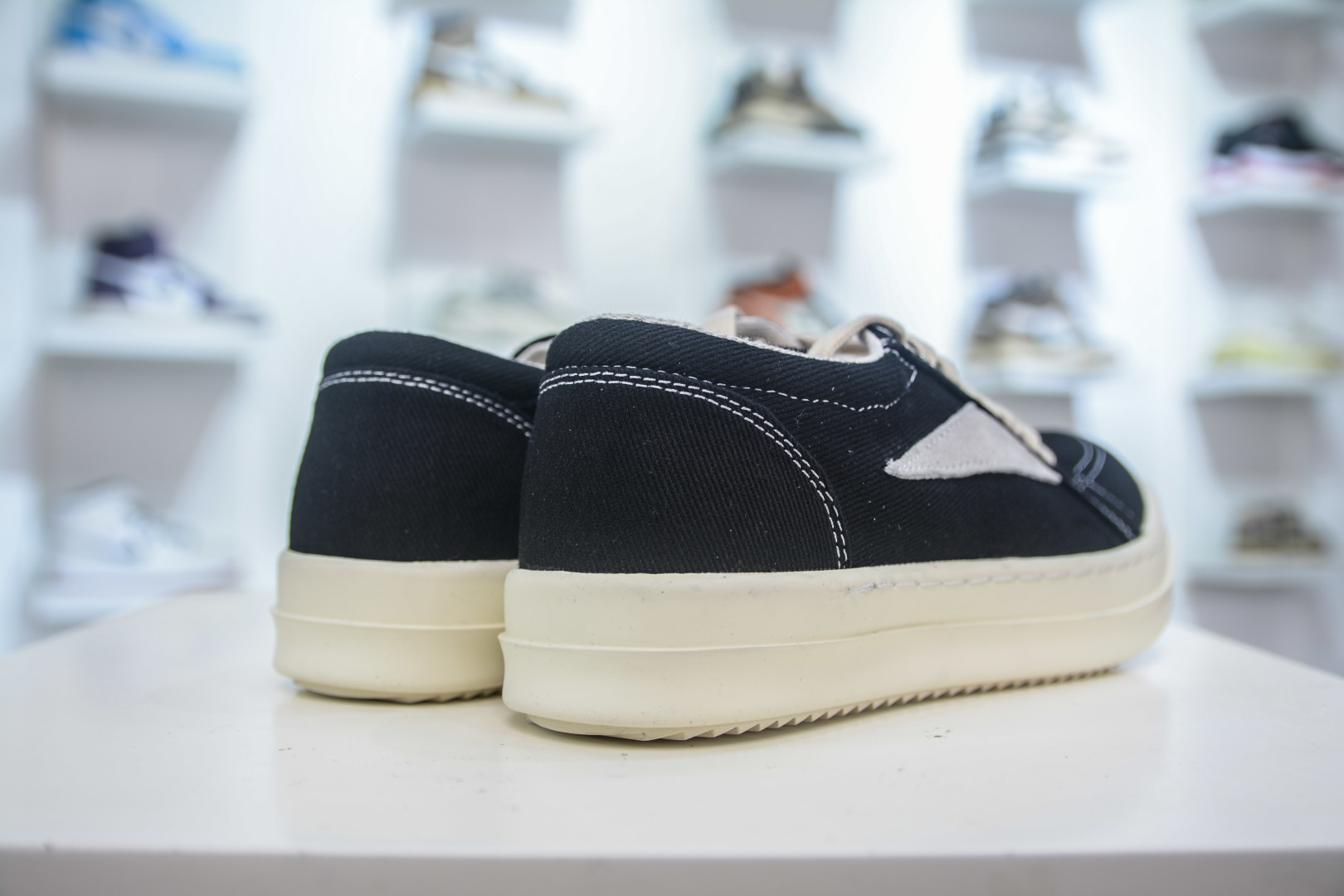 价格更正 RICK OWENS/RO Hollywood 欧文斯 帆布 圆头系带低帮板鞋