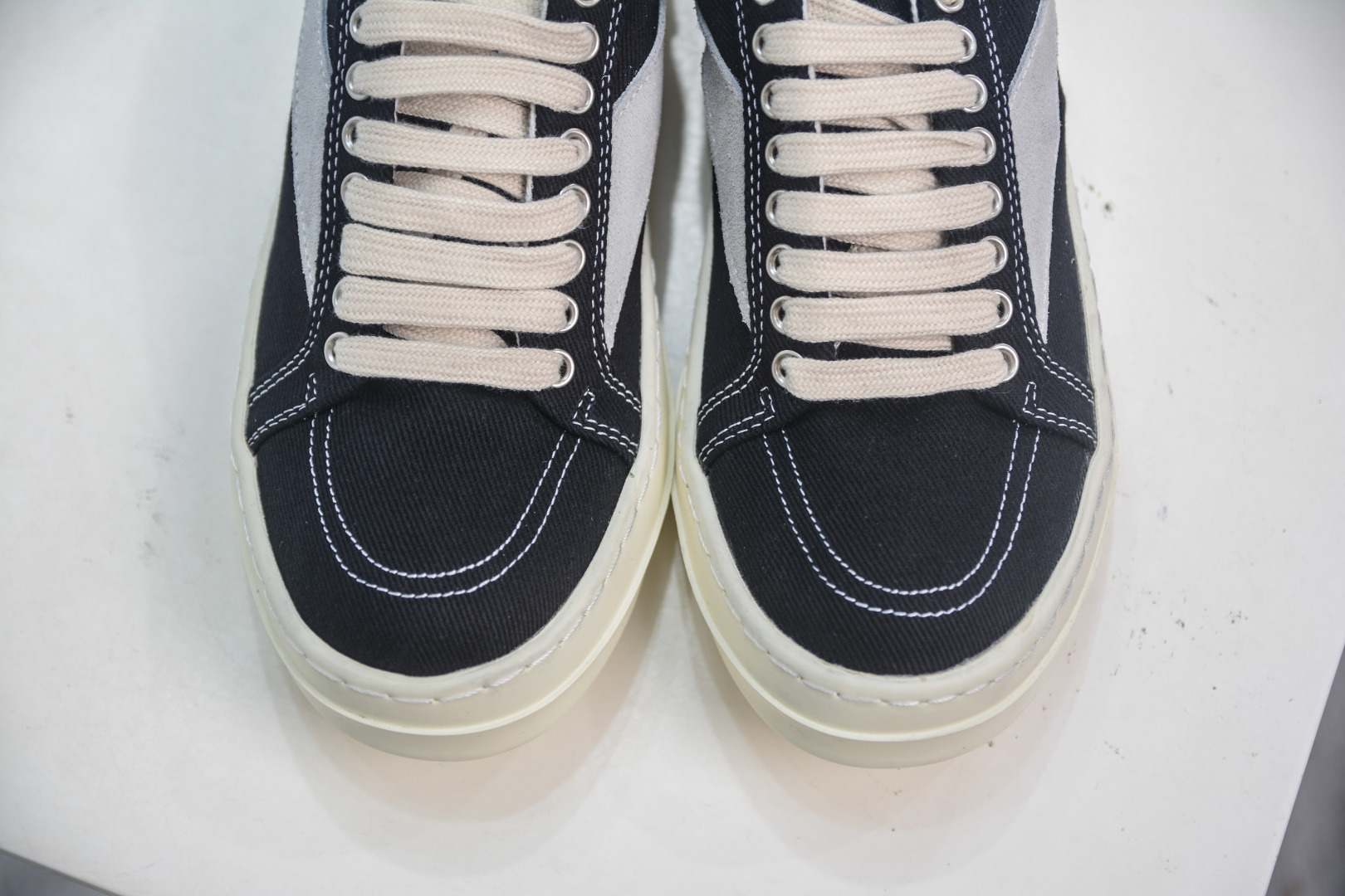 价格更正 RICK OWENS/RO Hollywood 欧文斯 帆布 圆头系带低帮板鞋