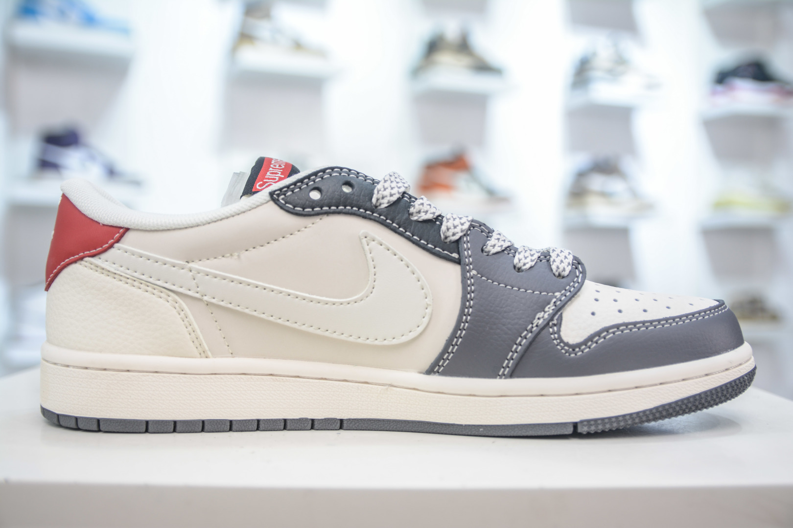 Travis Scott x Air Jordan 1 Low White Grey Red Custom Sneakers 4 cmp i1754319219299 4802 0 2