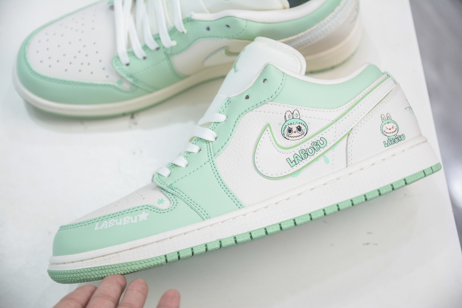 Air Jordan 1 Low X LABUBU Collab - Custom Green, Premium Leather Sneakers 7 cmp i1755364489465 1432 0 6