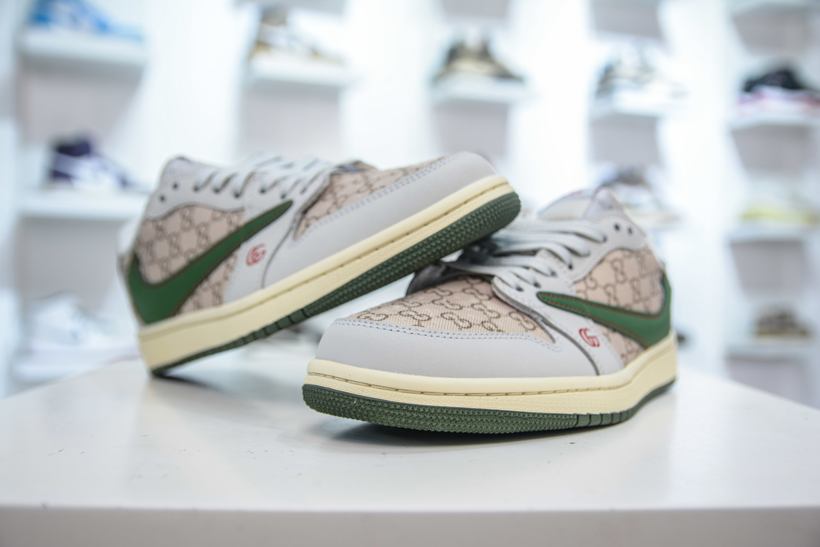 TS x Air Jordan 1 Low Gucci Custom - Gray Khaki Green, Premium Leather 4 cmp i1755447876314 2705 0 3