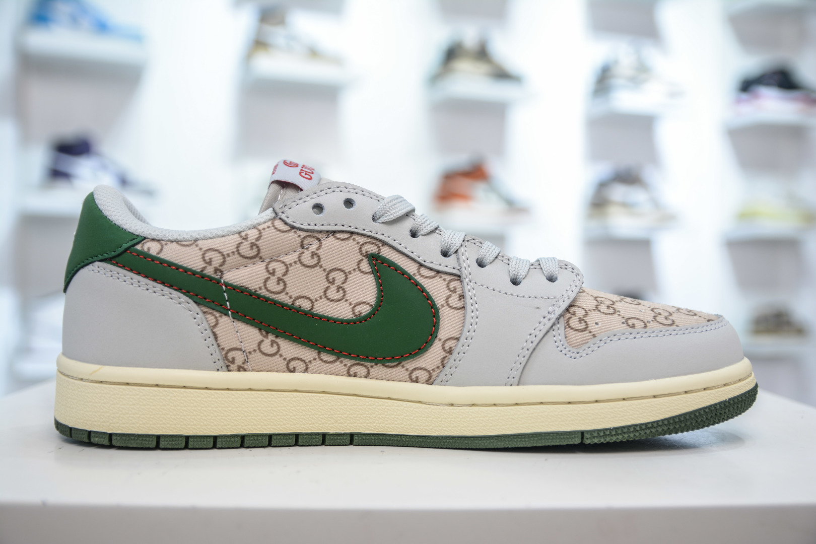 TS x Air Jordan 1 Low Gucci Custom - Gray Khaki Green, Premium Leather 3 cmp i1755447877329 437 0 2
