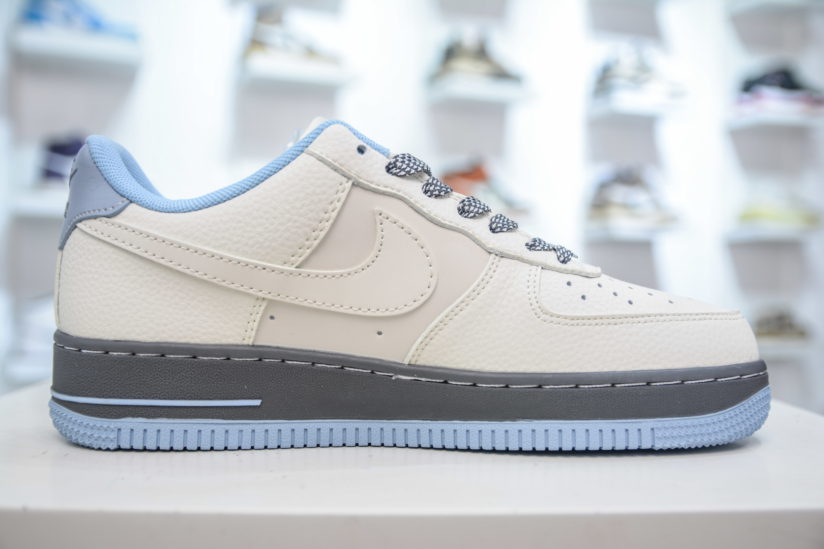 Stussy x Nike Air Force 1 Low Top Sneakers - Off White/Grey Blue 4 cmp i1755536569760 331 0 2
