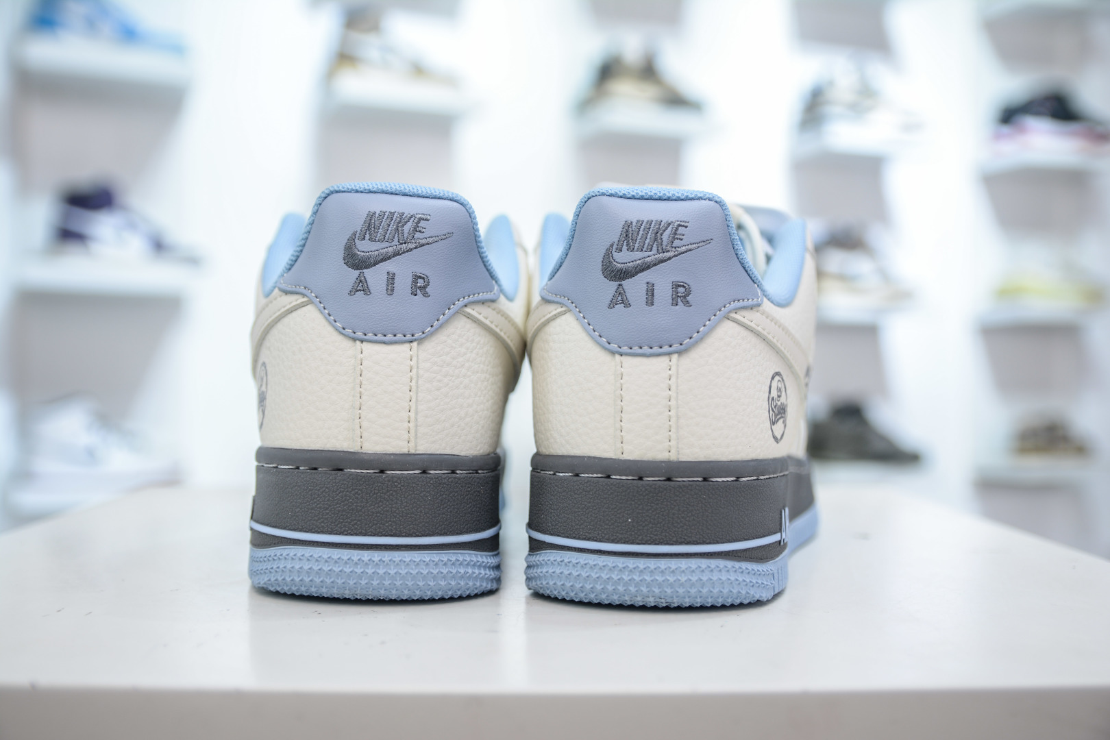 Stussy x Nike Air Force 1 Low Top Sneakers - Off White/Grey Blue 3 cmp i1755536569762 7637 0 1