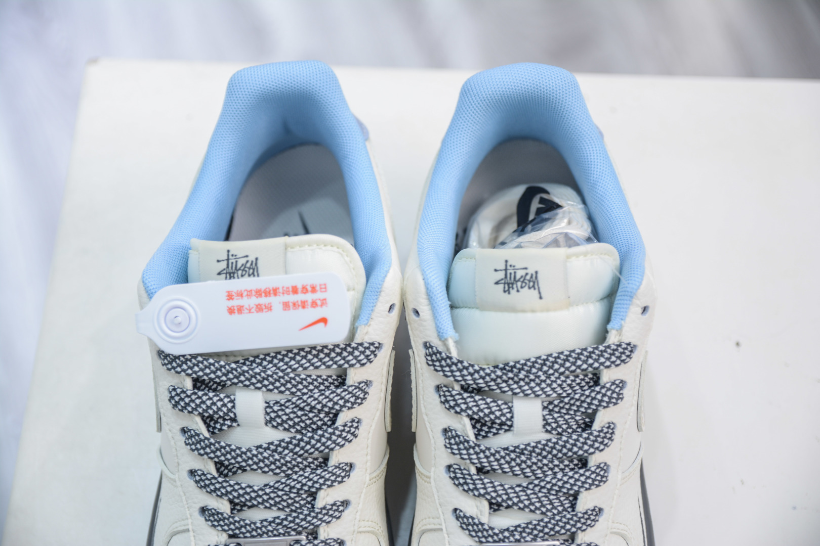 Stussy x Nike Air Force 1 Low Top Sneakers - Off White/Grey Blue 9 cmp i1755536569764 2261 0 7