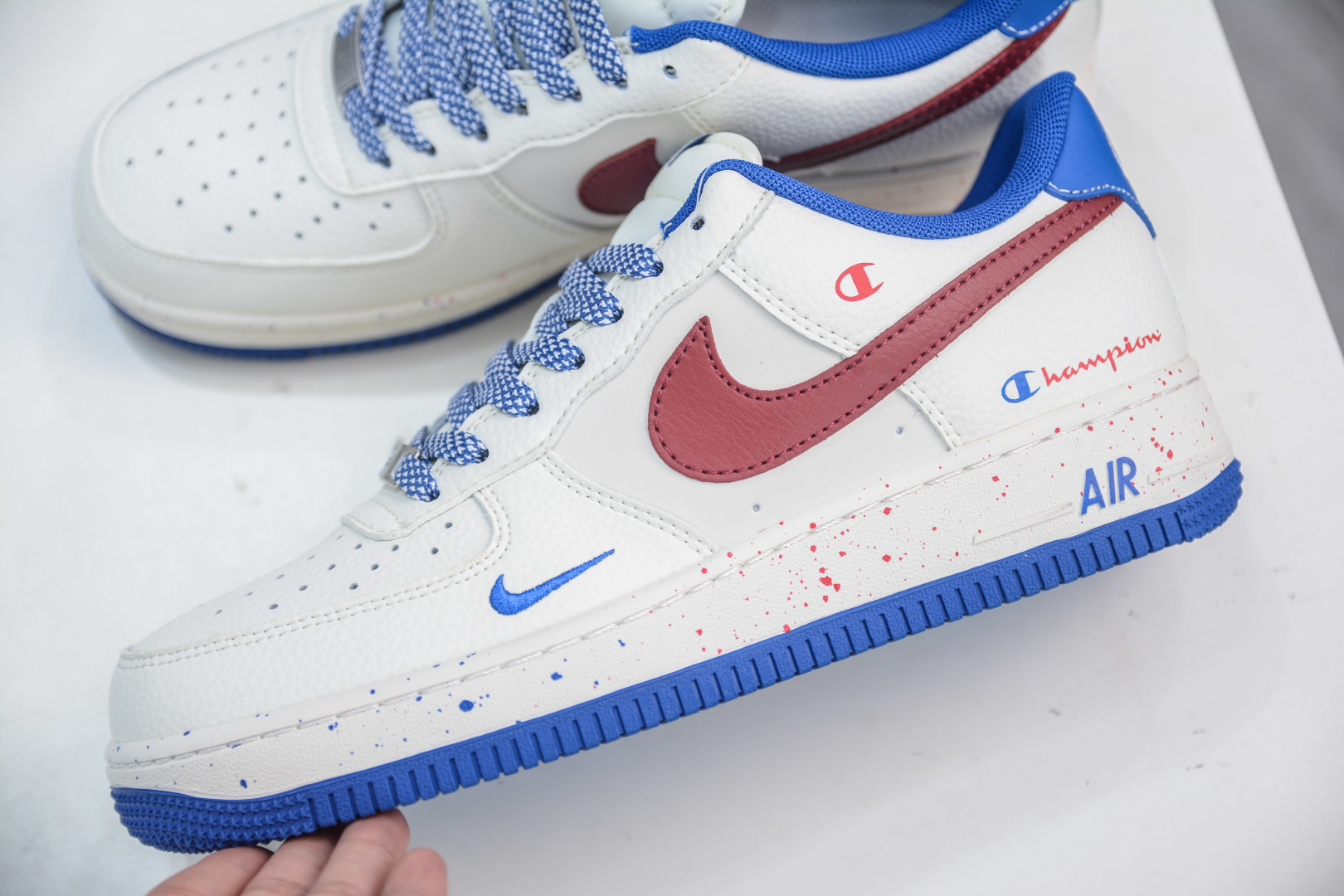 Nike Air Force 1 Low '07 x Champion Collab Sneakers - Cream/Red/Blue 8 cmp i1755623765883 3513 0 6