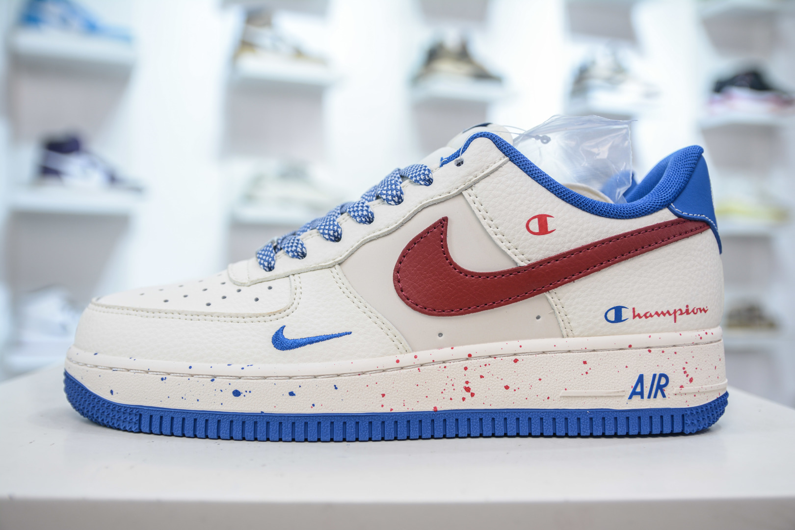 Nike Air Force 1 Low '07 x Champion Collab Sneakers - Cream/Red/Blue 2 cmp i1755623765884 3956 0 0