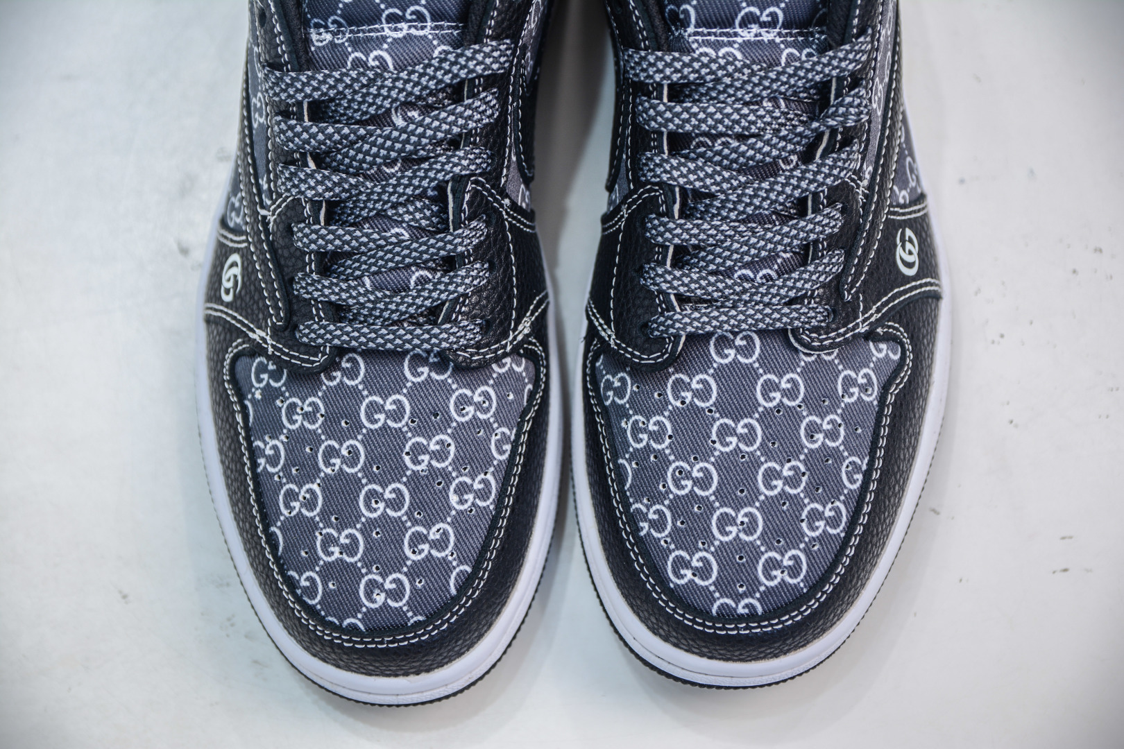 TS x Air Jordan 1 Low Gucci Custom Black Leather Sneakers (Unisex) 10 cmp i1755623873769 6954 0 8