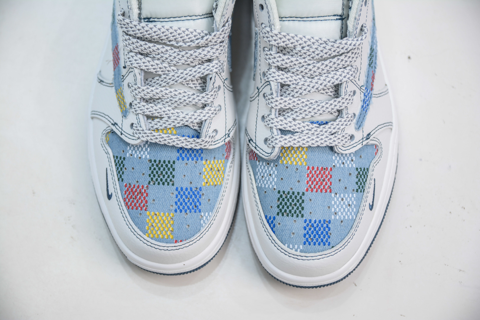 Air Jordan AJ1 Low X Louis Vuitt低帮联名LV-黑线彩勾 DZ5899-011