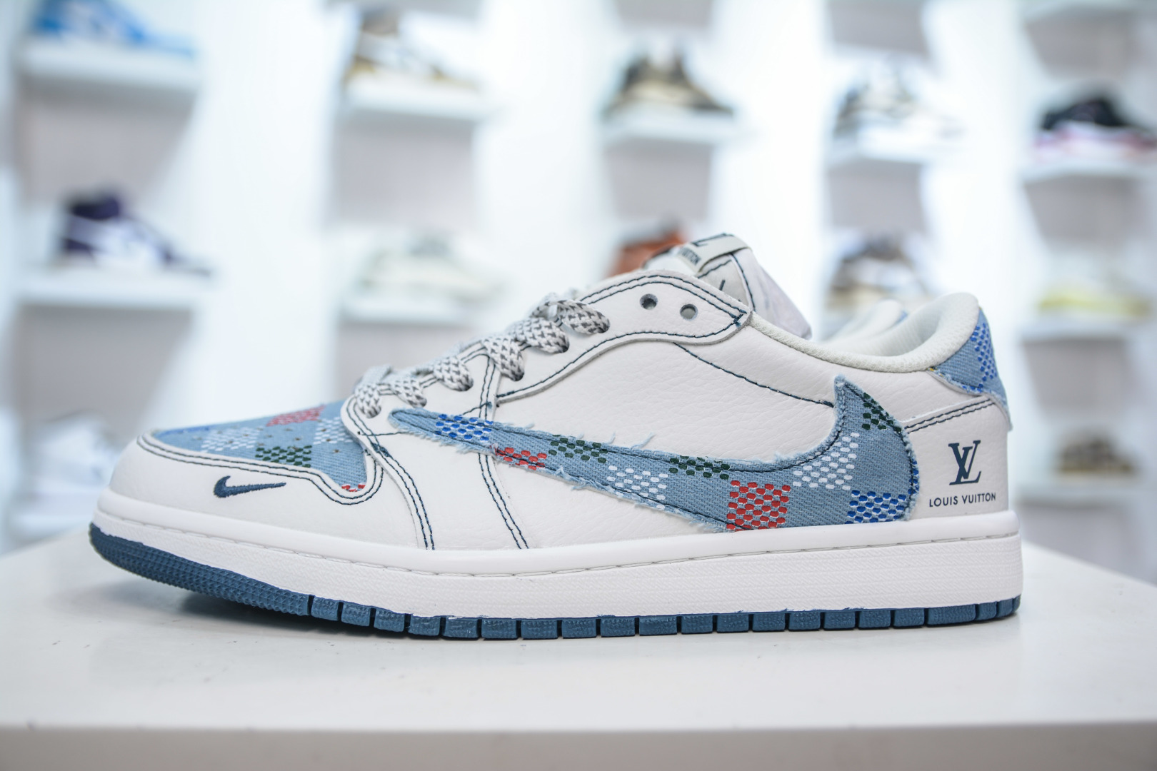 Air Jordan AJ1 Low X Louis Vuitt低帮联名LV-黑线彩勾 DZ5899-011