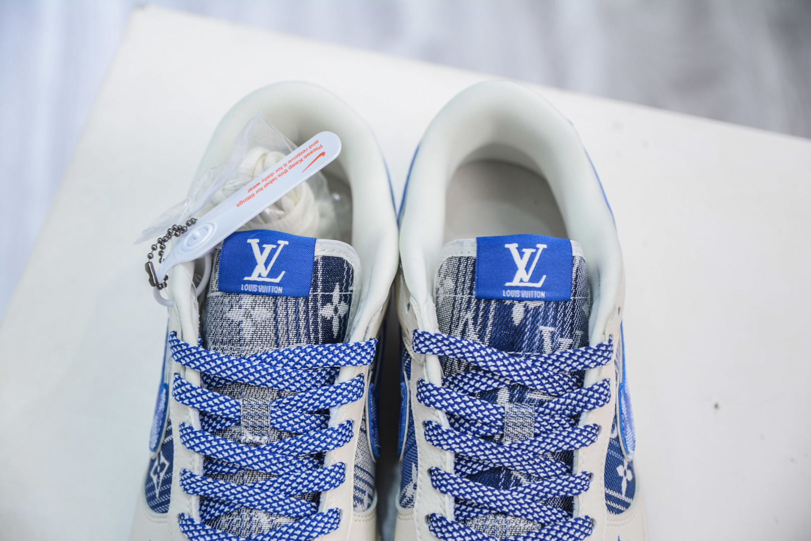 Nike SB Dunk Low x Louis VuittLV联名-米白蓝帆布印花 DS6608-004