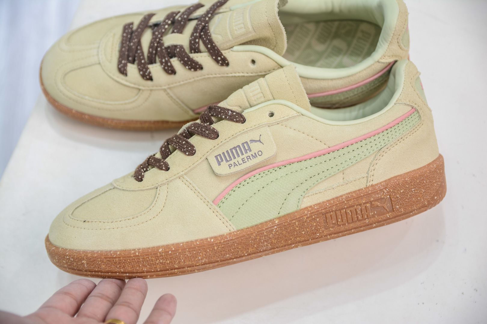 140 彪马PUMA Palermo Leather 巴勒莫系列低帮德训风拼接皮革复古百搭休闲运动板鞋  398382-02
