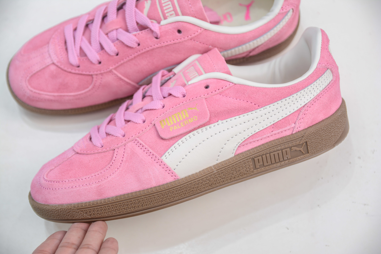 140 彪马PUMA Palermo Leather 巴勒莫系列低帮德训风拼接皮革复古百搭休闲运动板鞋 396463-57