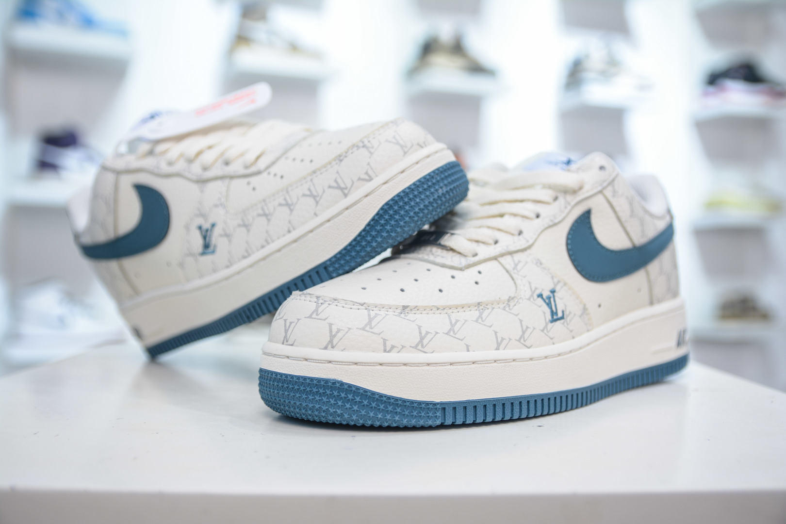Nike Air Force 1 Low 07 x Louis VuittLV联名-白青蓝 BZ6880-105