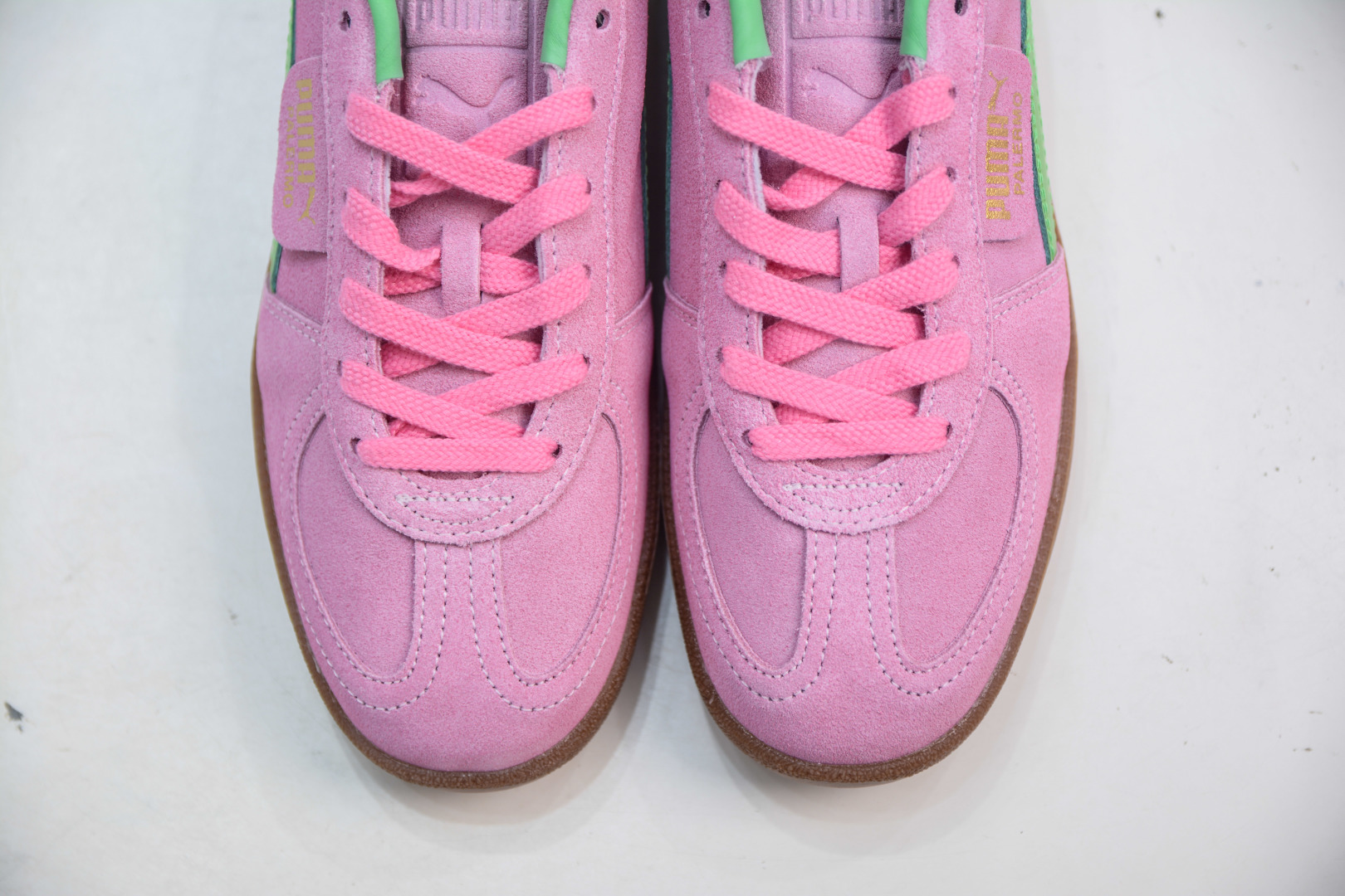 Puma Palermo Leather Low-Top Sneakers - Retro Style, Pink/Green, Unisex Sizes 9 cmp i1755883494340 3186 0 8
