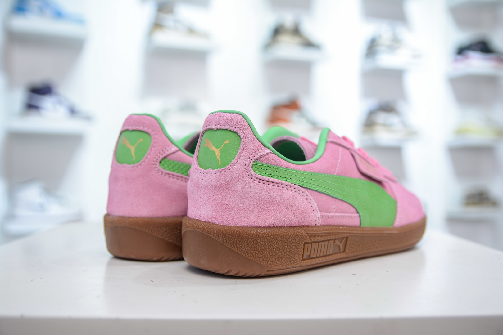 Puma Palermo Leather Low-Top Sneakers - Retro Style, Pink/Green, Unisex Sizes 6 cmp i1755883494344 1114 0 5