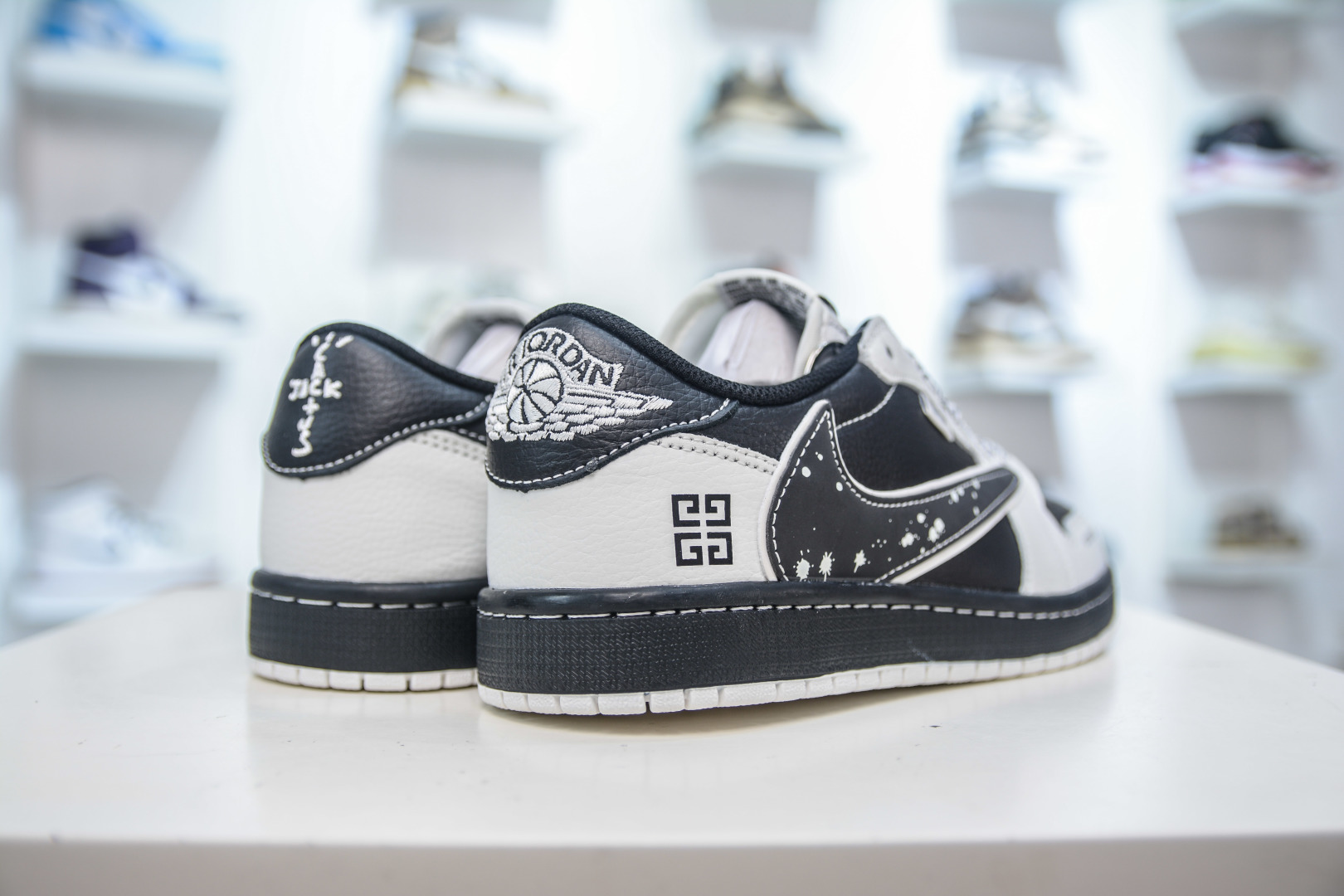 Givenchy Air Jordan 1 Low Custom Sneakers - Black/White Leather 7 cmp i1755966578487 3751 0 5