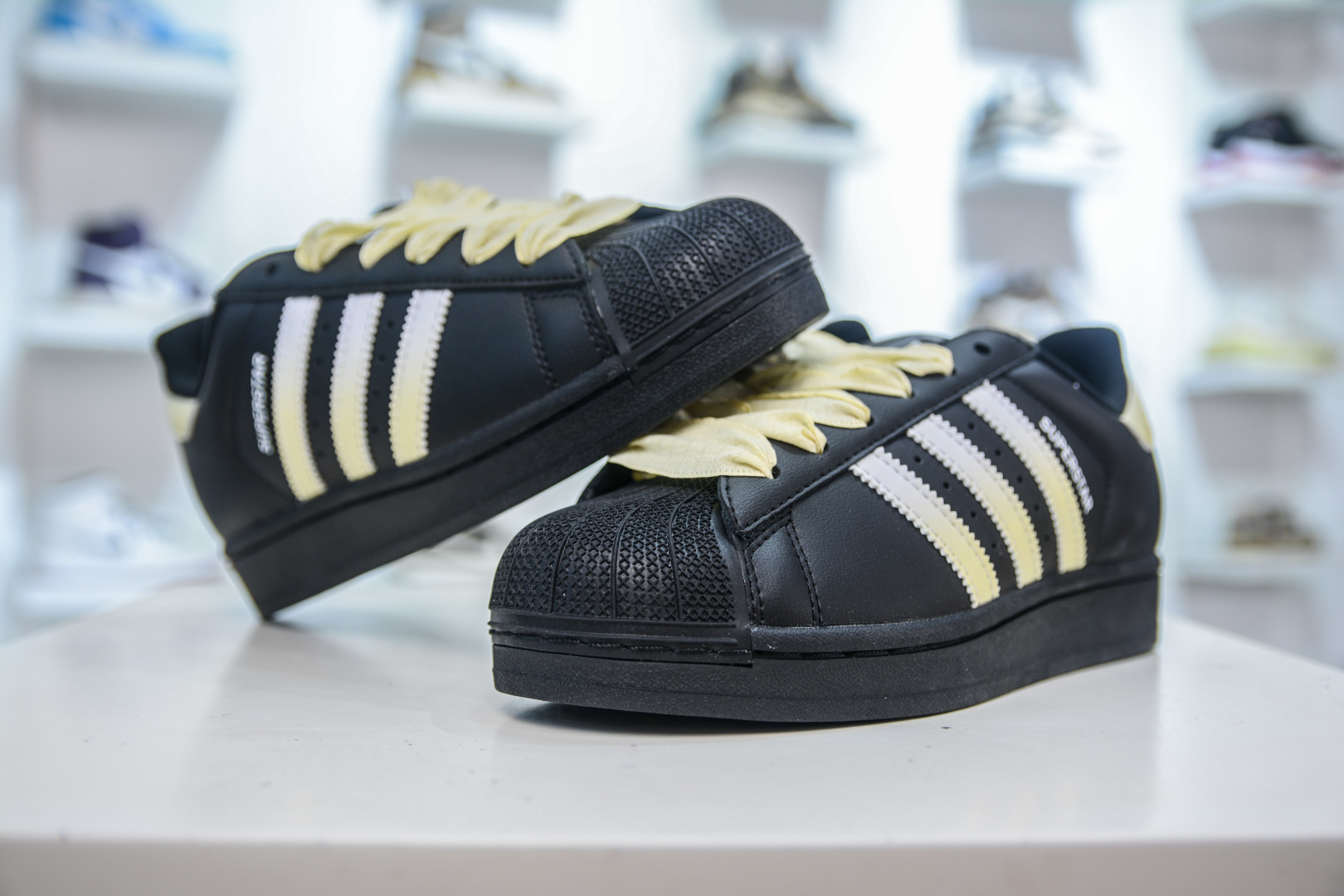 Adidas Originals Superstar Black/Yellow Gradient Leather Shell Toe Sneakers 4 cmp i1756052890328 214 0 3