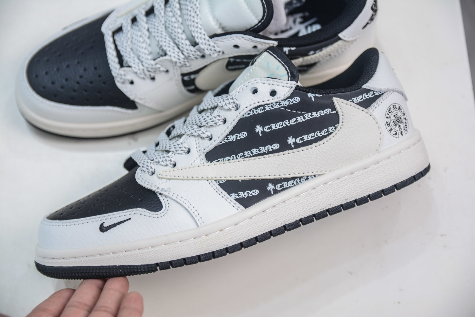 TS x Air Jordan 1 Low Chrome Hearts - White/Black Custom Sneakers 7 cmp i1756053601019 7704 0 6