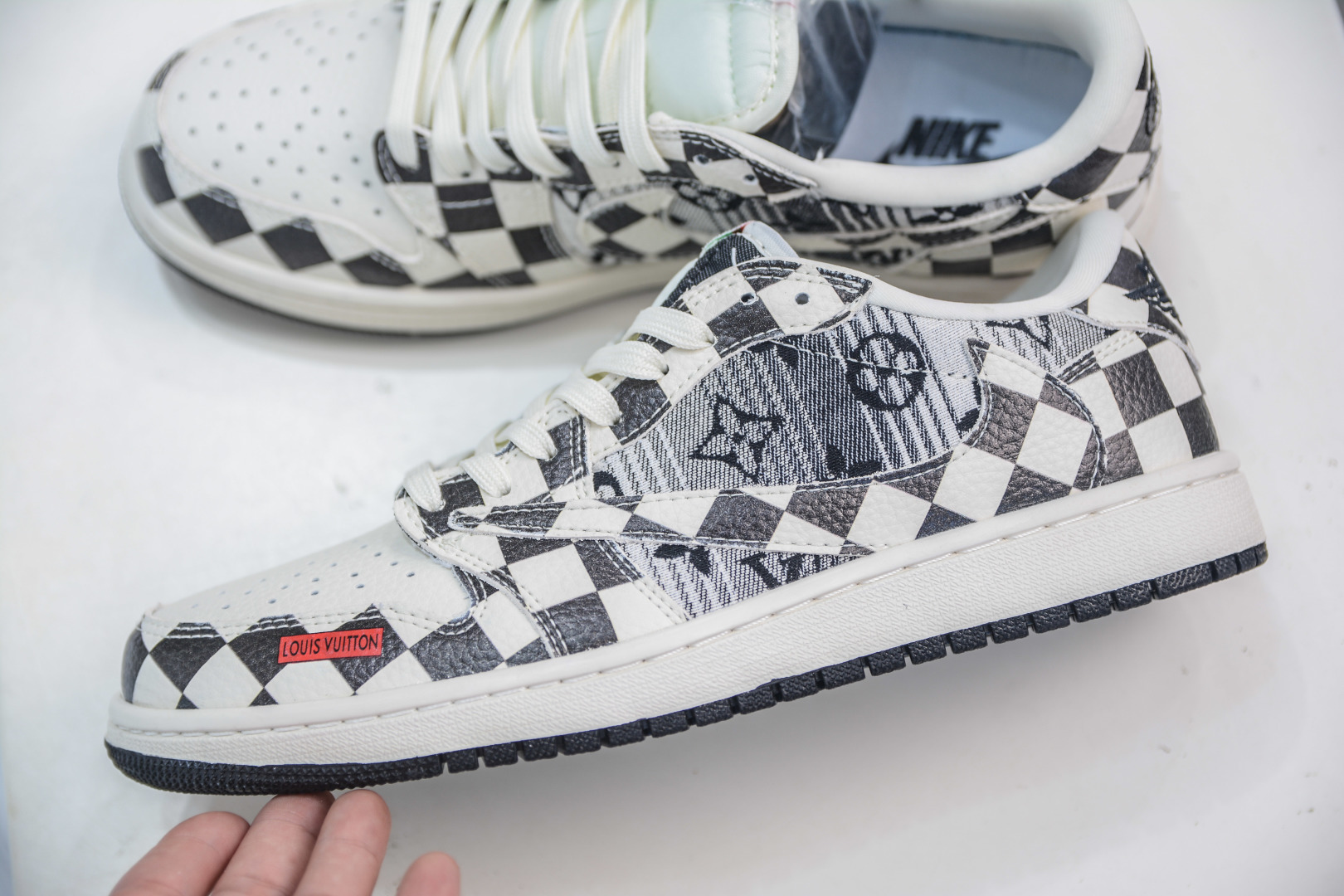 Air Jordan 1 Low x Louis Vuitton Black/White Custom Edition Sneakers 7 cmp i1756053657075 4024 0 6