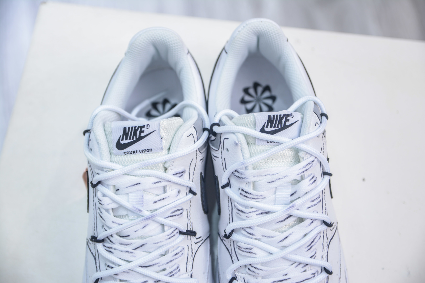 Nike Court Vision Low White/Grey Hand-Drawn Cartoon Style Sneakers 9 cmp i1756139961069 205 0 7