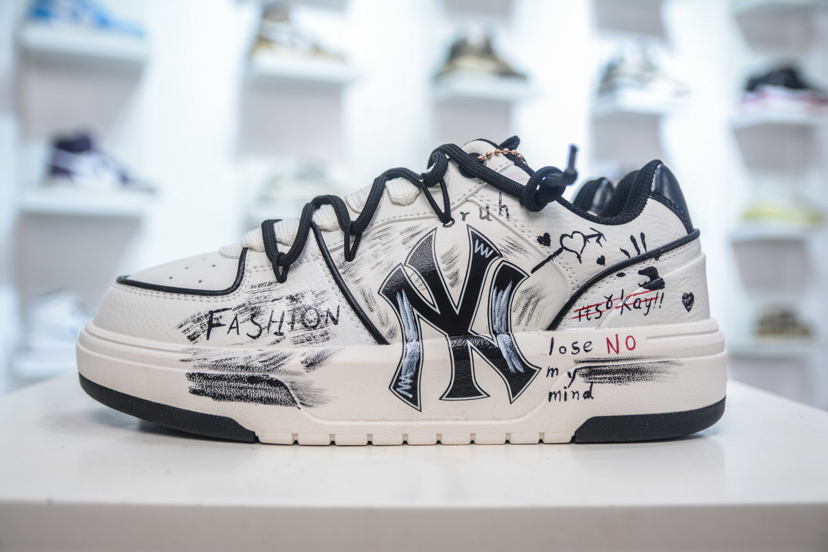 MLB NY Yankees Graffiti Sneakers - Hidden Heel, Custom Design, Fashion Forward 2 cmp i1756140086411 1146 0 0