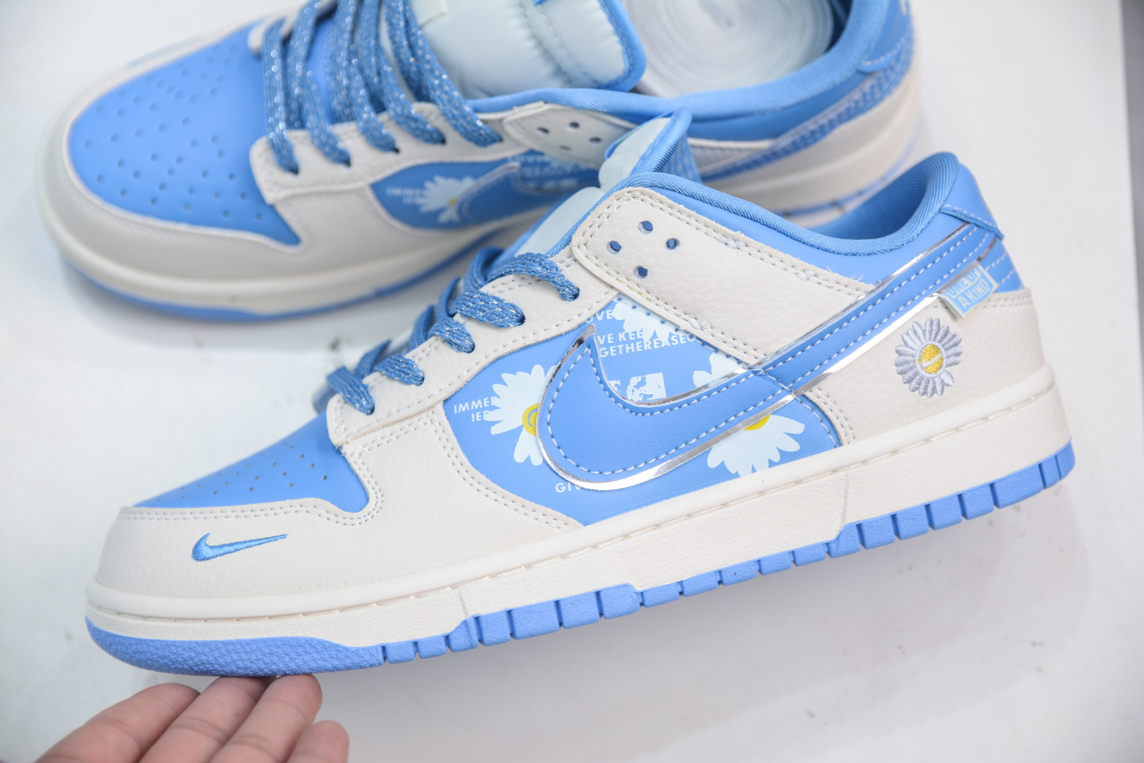 Nike SB Dunk Low 'Daisy' Cream/Blue Premium Leather Sneakers - SR2025 004 7 cmp i1756140451679 1017 0 6