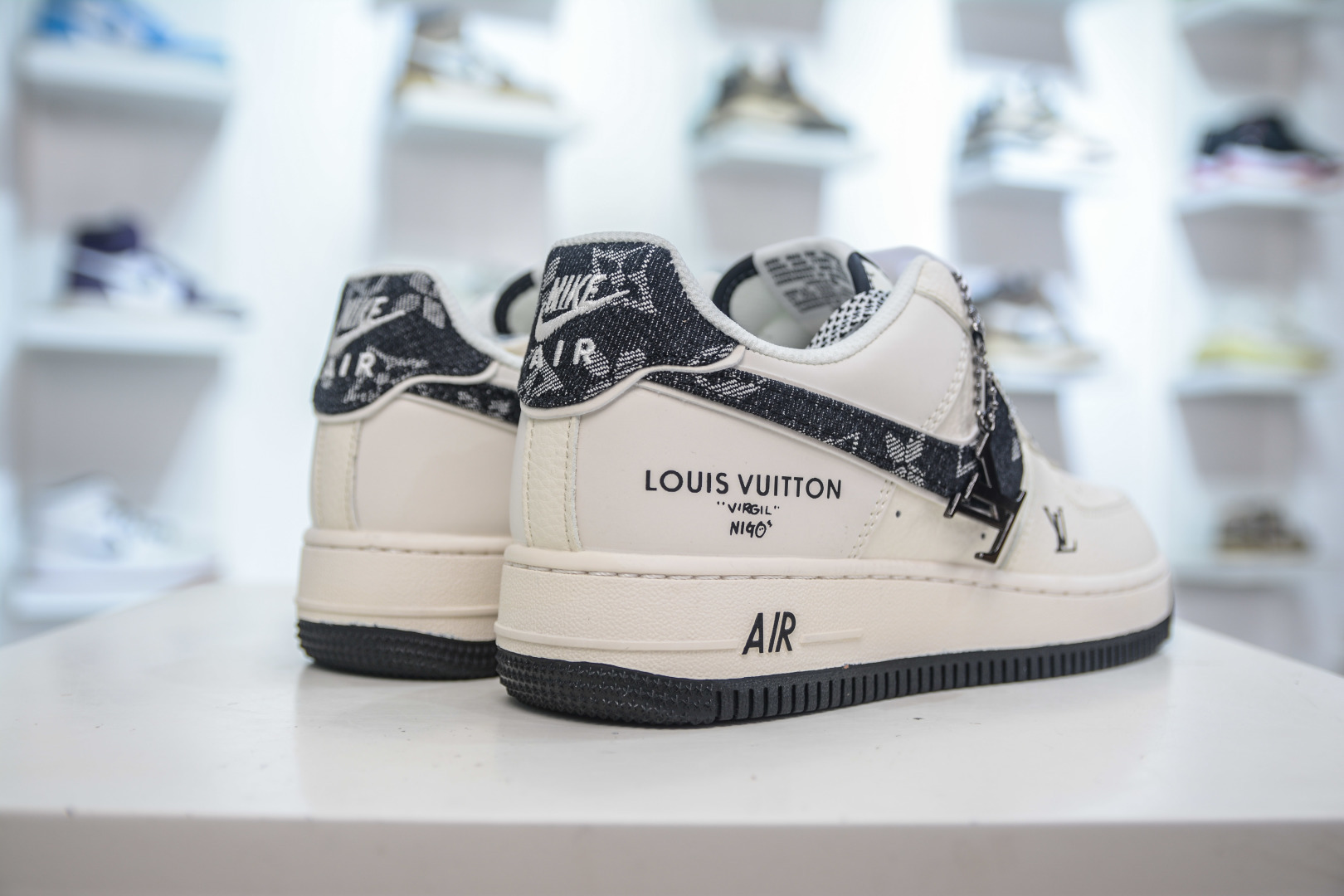 260 Nike Air Force 1 Low 07 x Louis Vuitton LV联名-白黑牛仔勾 SM6668-108
