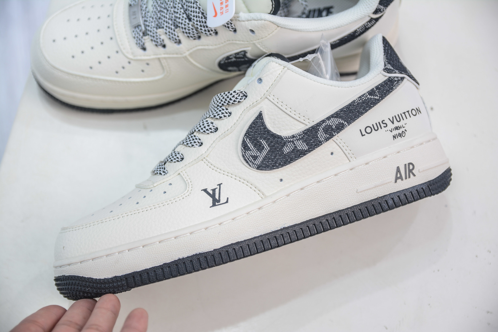 260 Nike Air Force 1 Low 07 x Louis Vuitton LV联名-白黑牛仔勾 SM6668-108