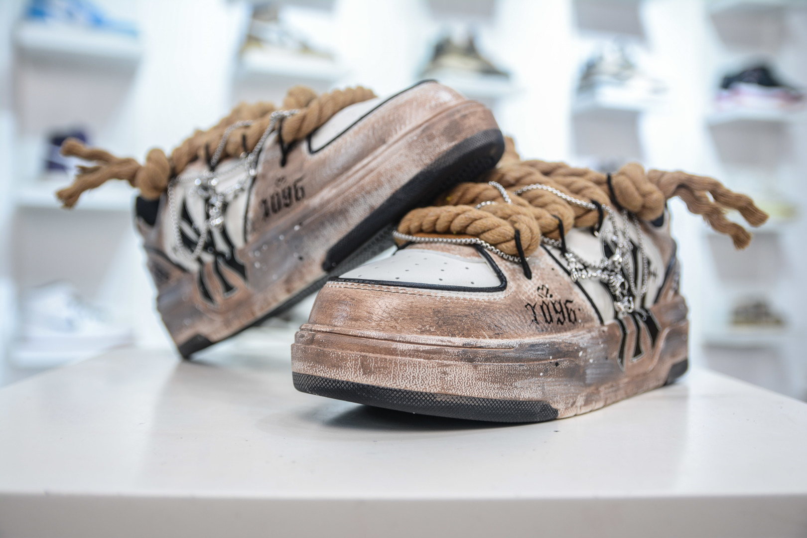 MLB NY Yankees Graffiti Chunky Sneakers - Hidden Heel, Distressed Look 5 cmp i1756318085589 7251 0 3
