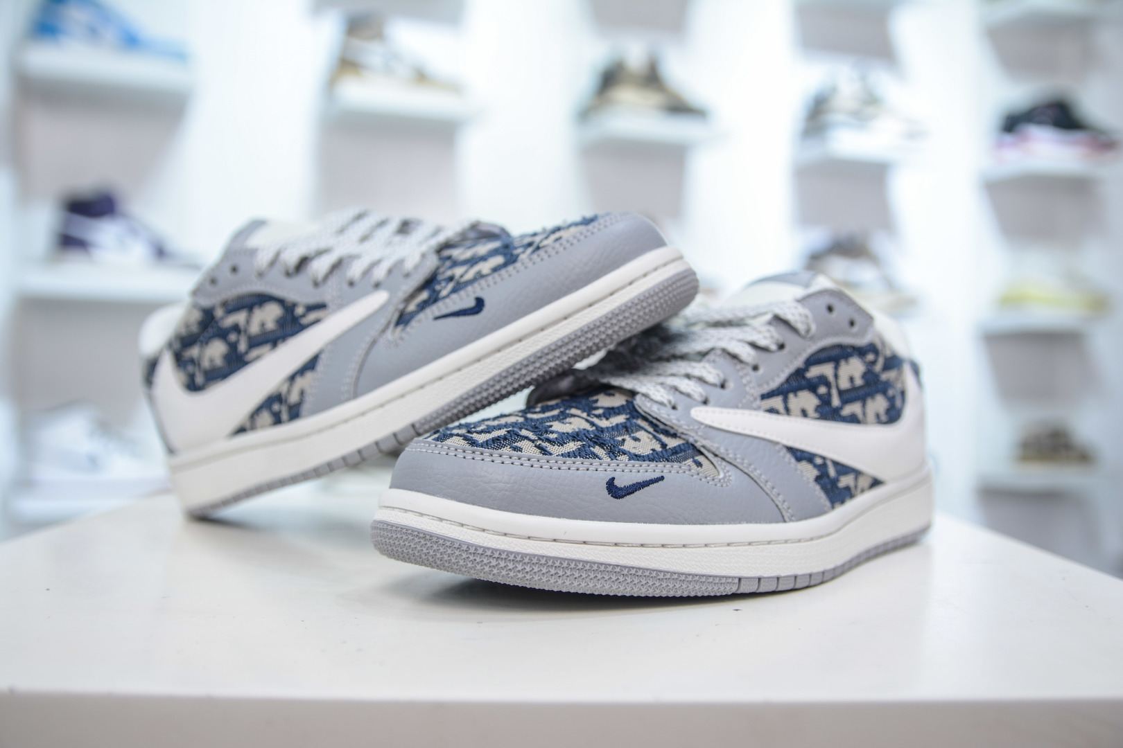 TS x Air Jordan x DIOR AJ1 Low 倒钩低帮迪奥联名-经典灰花纹 DZ5899-004