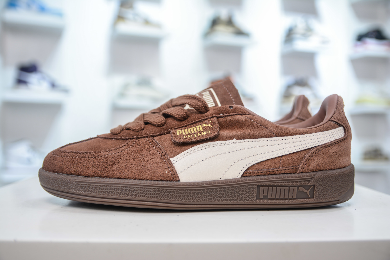 Puma Palermo Leather Brown Casual Sneakers Retro Low-Top Shoes (Unisex)