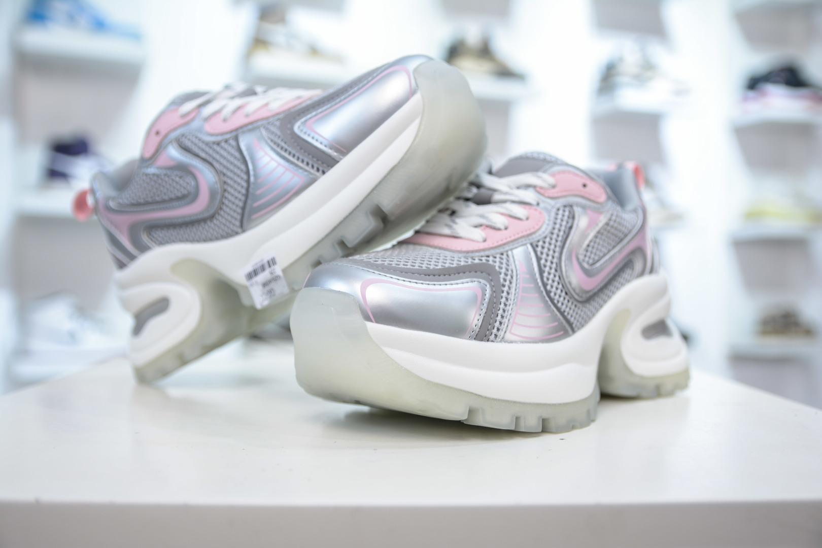 Gucci CC Women's Chunky Platform Sneakers, Silver & Pink, Sizes 35-40 4 cmp i1756499628954 3185 0 3