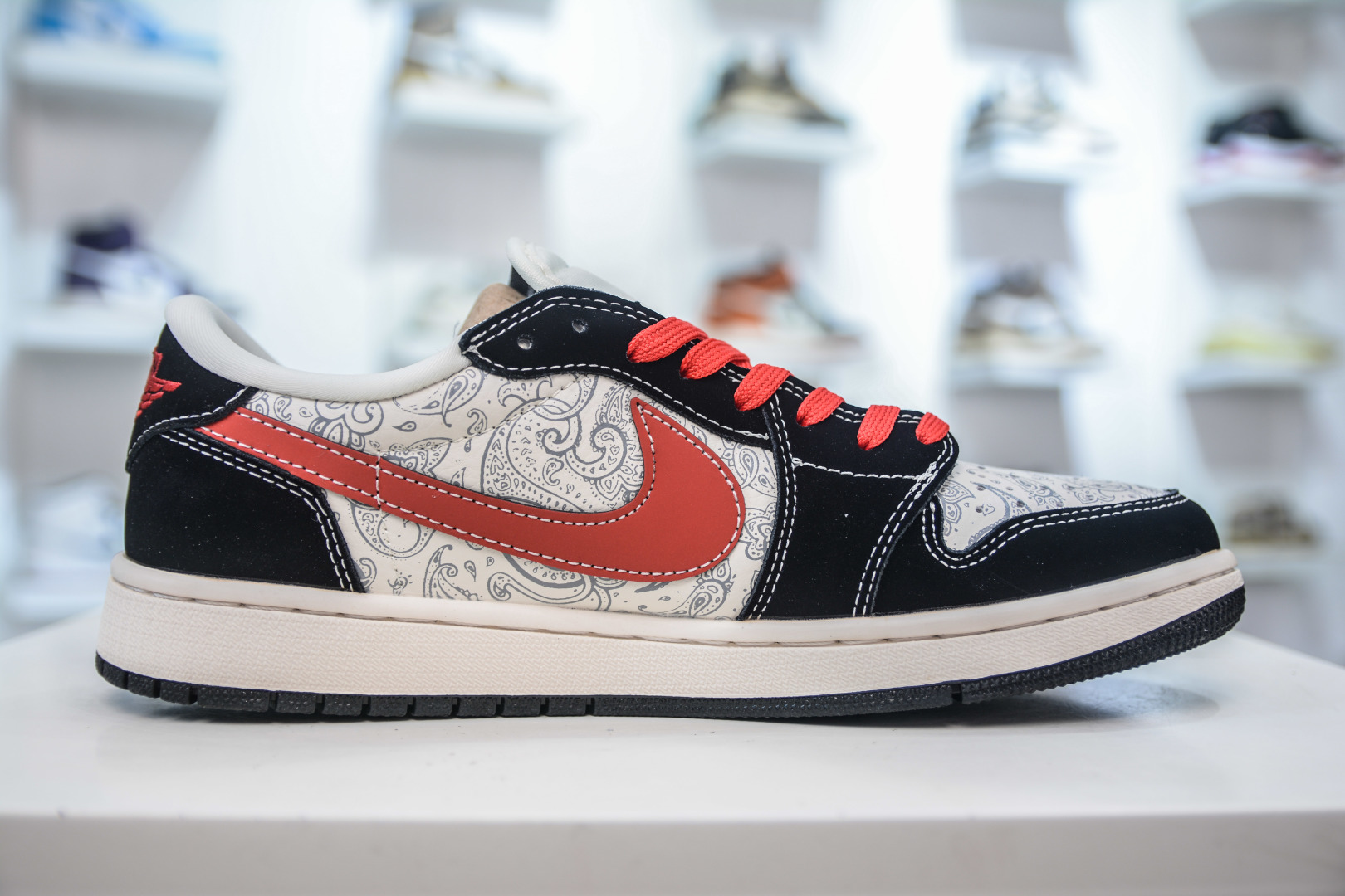 TS x Air Jordan x Supreme Air Jordan 1 Low 'Black White Red' Sneakers 4 cmp i1756500309749 3687 0 2