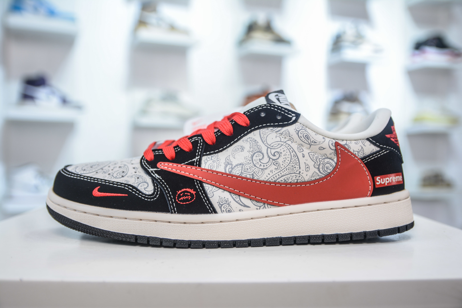 TS x Air Jordan x Supreme Air Jordan 1 Low 'Black White Red' Sneakers 2 cmp i1756500310880 1027 0 0