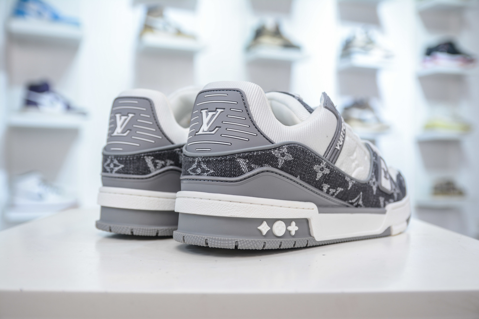Louis Vuitton Trainer Sneaker: White & Gray Denim Fashion Show Edition 7 cmp i1756500652906 7576 0 5