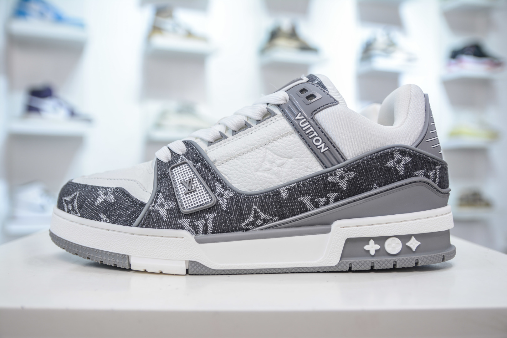 Louis Vuitton Trainer Sneaker: White & Gray Denim Fashion Show Edition 2 cmp i1756500653813 2612 0 0