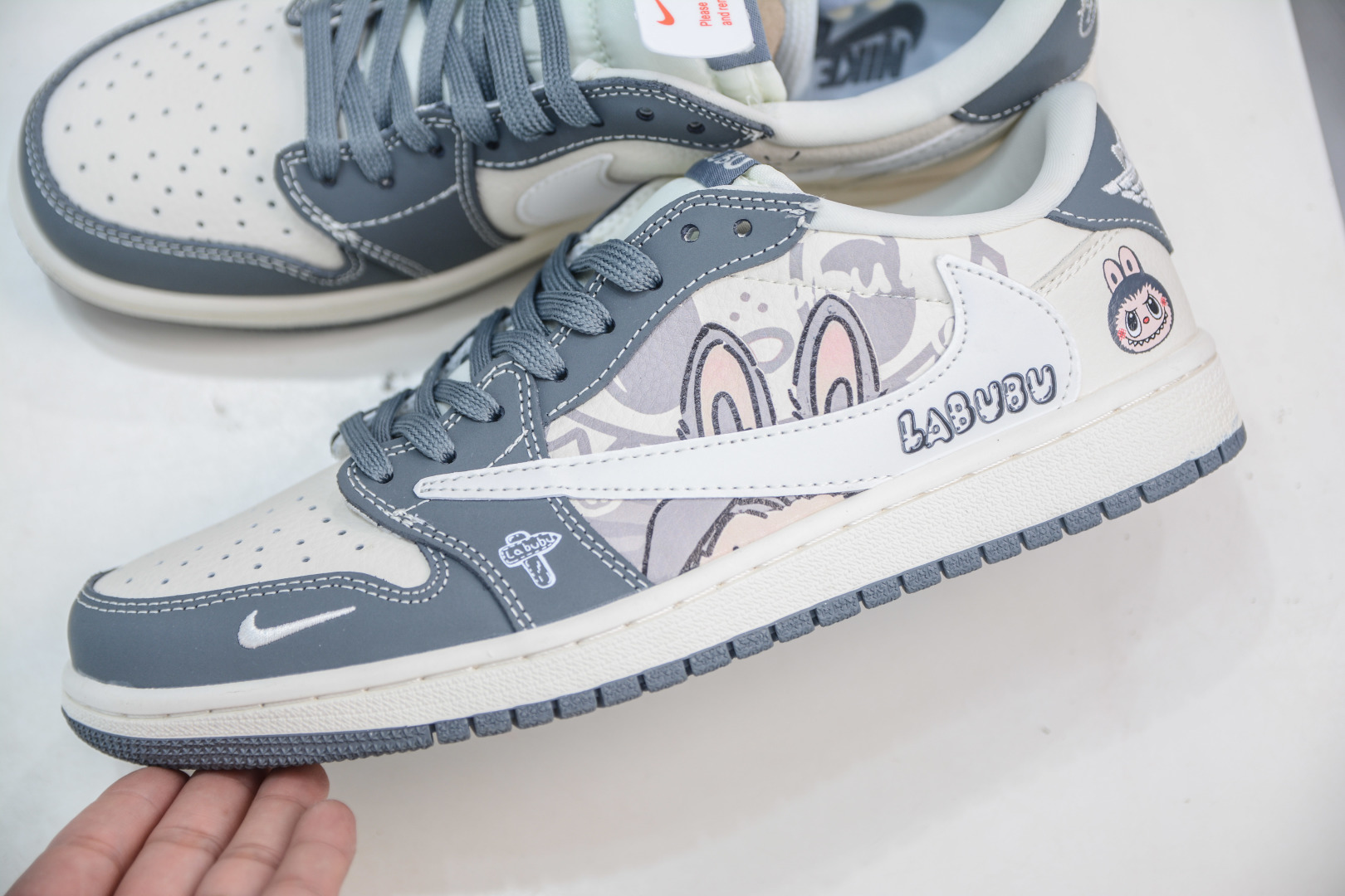 TS x Air Jordan 1 Low LABUBU - White/Gray Custom Color, Premium Leather 8 cmp i1756579171063 5441 0 6
