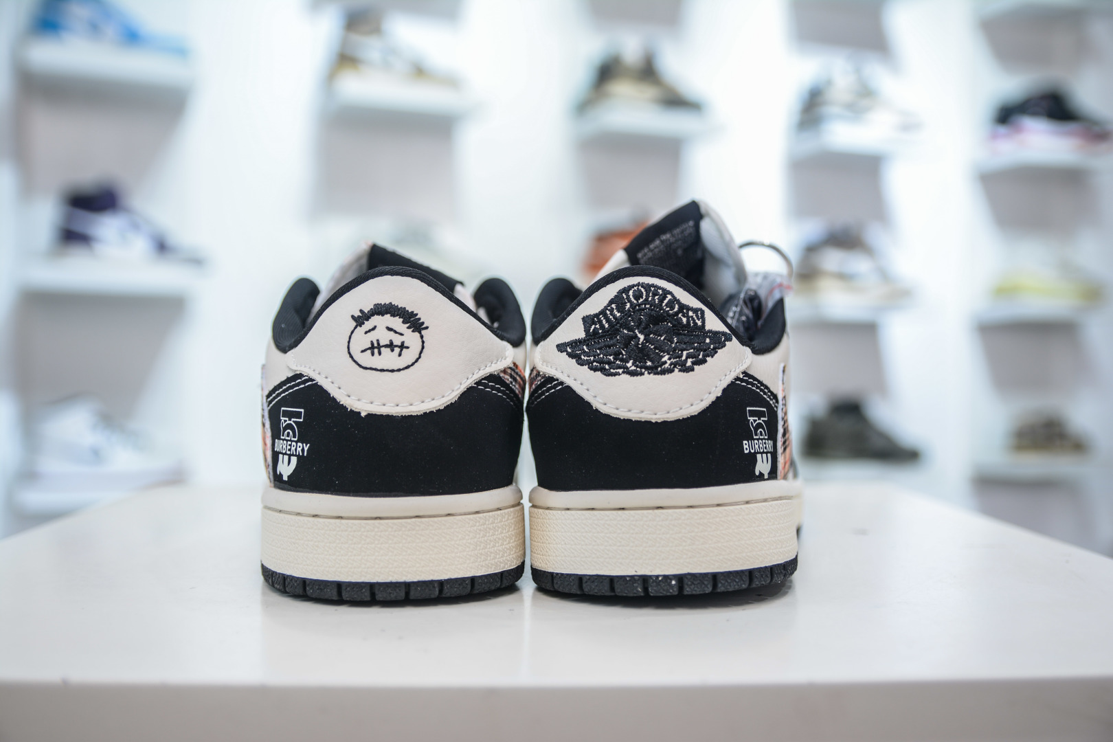TS x Air Jordan 1 Retro Low x Burberry White Black Brown Plaid Sneakers 2 cmp i1756579294364 7664 0 1