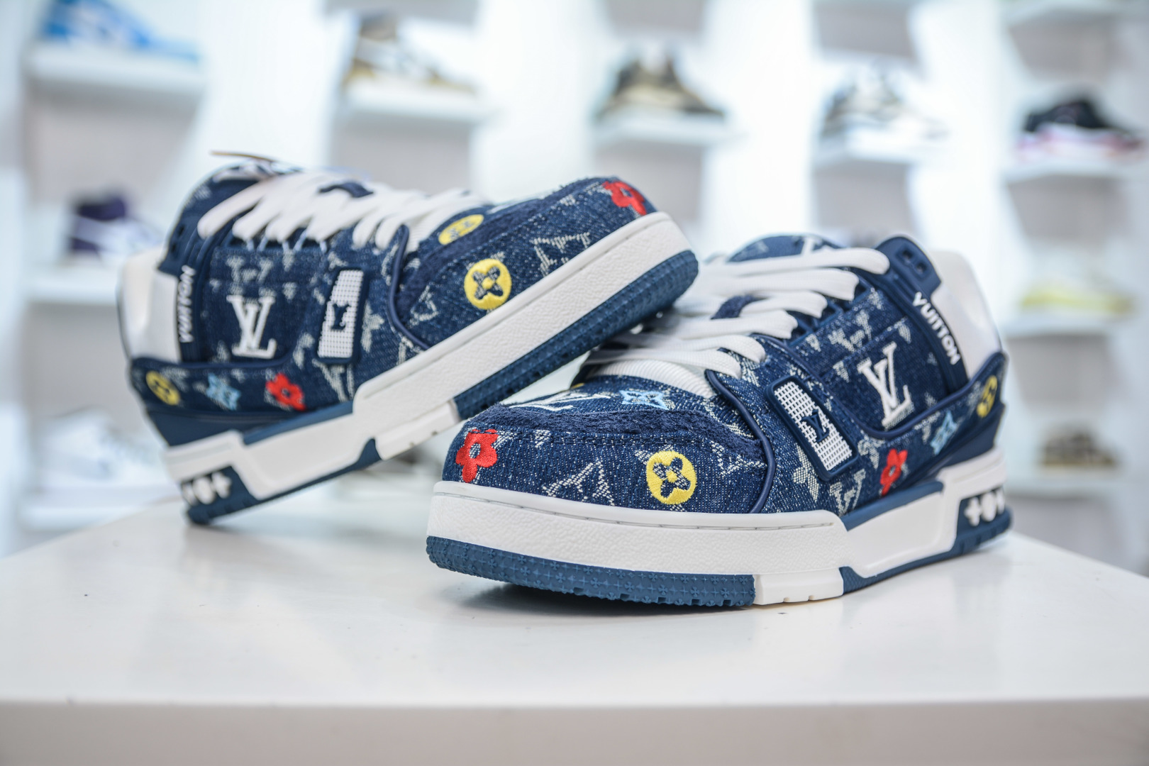Louis Vuitton Trainer Sneaker, Blue Denim, Fashion Show Style, Sizes 36-45 5 cmp i1756579858707 5868 0 3