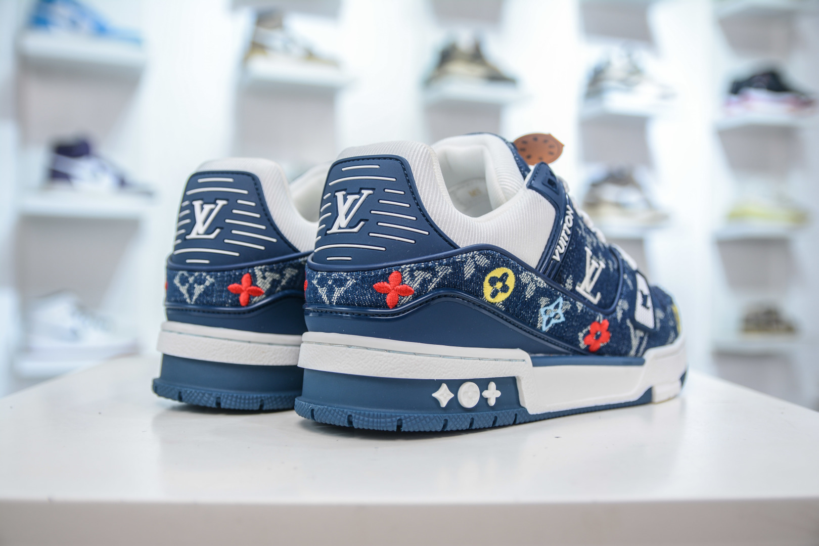 Louis Vuitton Trainer Sneaker, Blue Denim, Fashion Show Style, Sizes 36-45 7 cmp i1756579858763 4281 0 5