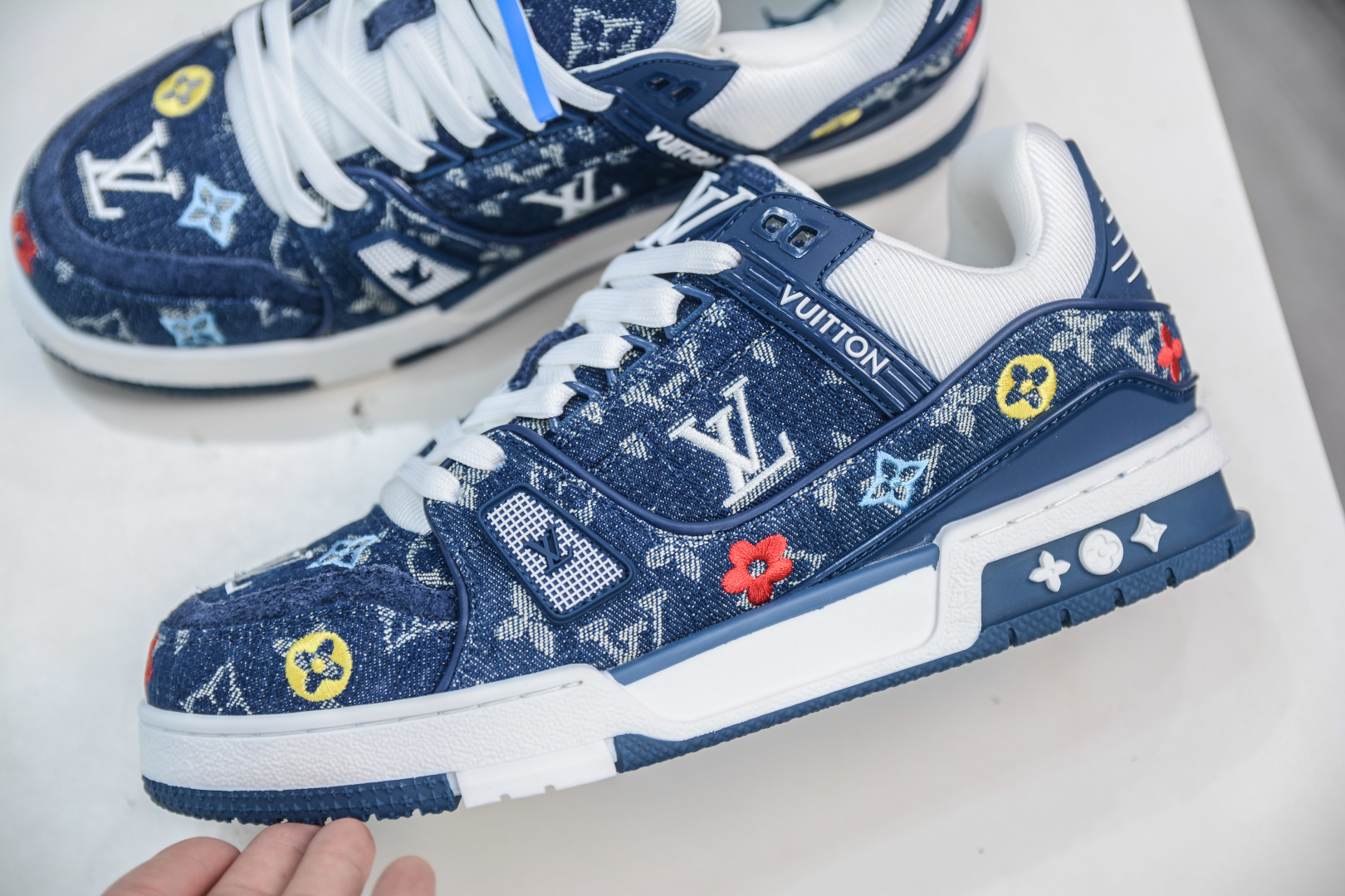 Louis Vuitton Trainer Sneaker, Blue Denim, Fashion Show Style, Sizes 36-45 8 cmp i1756579858764 8267 0 6