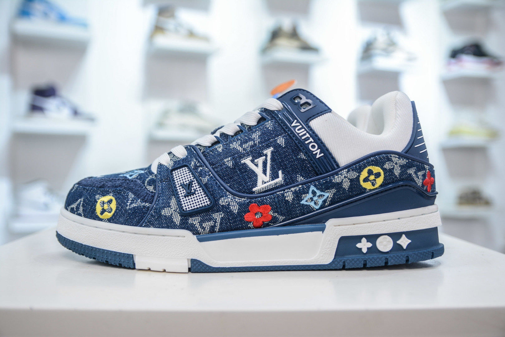 Louis Vuitton Trainer Sneaker, Blue Denim, Fashion Show Style, Sizes 36-45 2 cmp i1756579860817 3148 0 0
