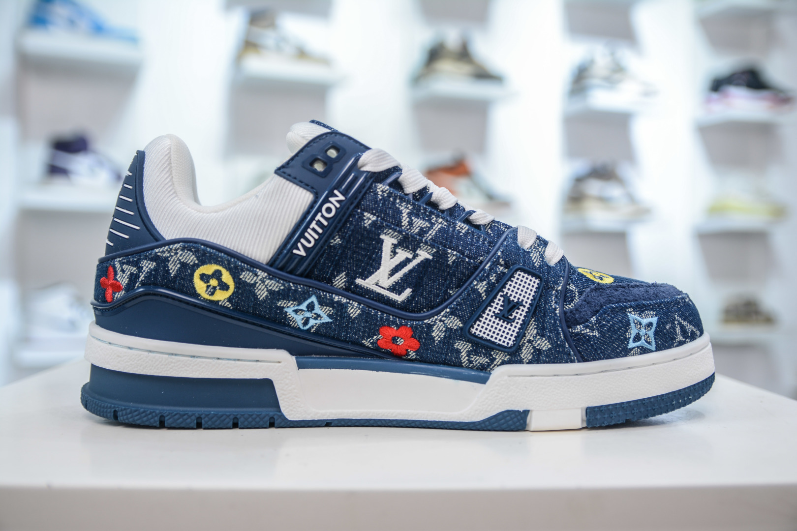 Louis Vuitton Trainer Sneaker, Blue Denim, Fashion Show Style, Sizes 36-45 4 cmp i1756579860822 4938 0 2