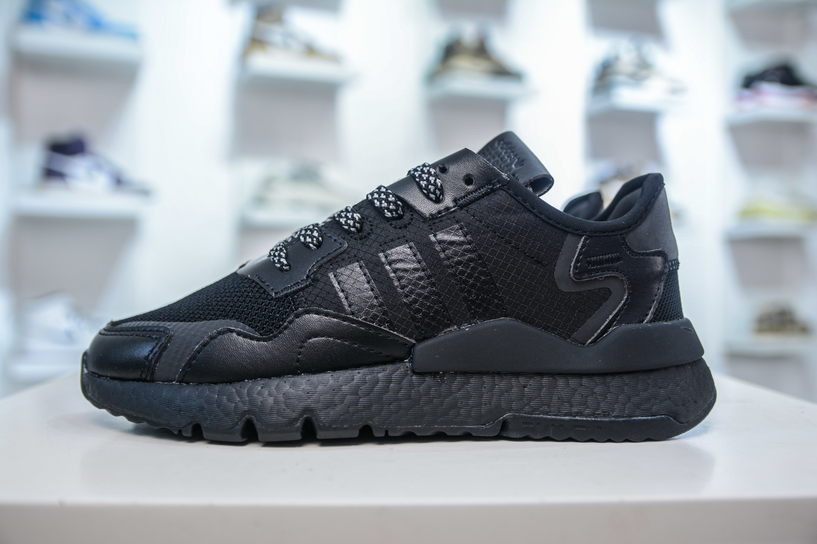 Adidas Originals Nite Jogger Pride Black Reflective Retro Running Shoes