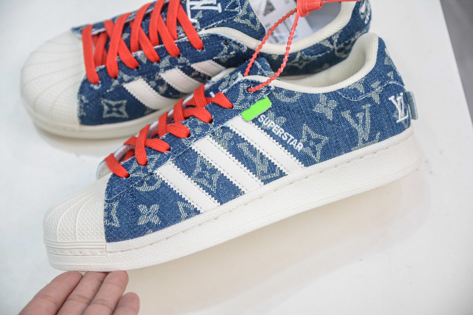 Louis Vuitton x Adidas Originals Superstar Denim Sneakers 8 cmp i1756657159026 3695 0 6